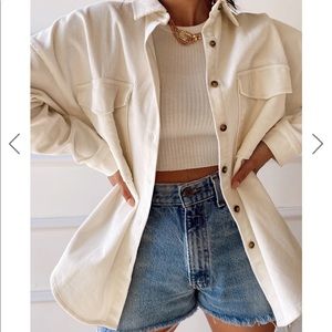 Charleston Corduroy Shacket (White Corduroy Shirt) 12th Tribe - NWT